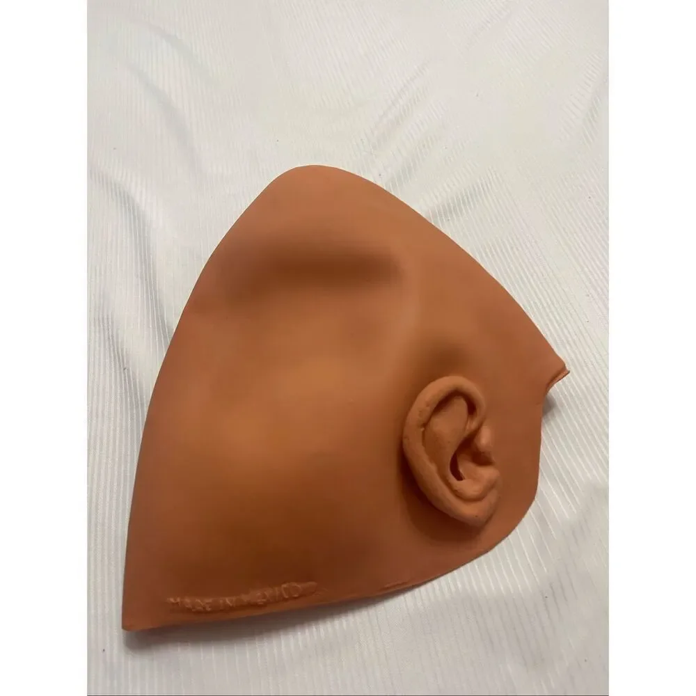 ConeHead Alien Skull Cap Cosplay Mexico Costume Latex Bald Conehead VTG Signed